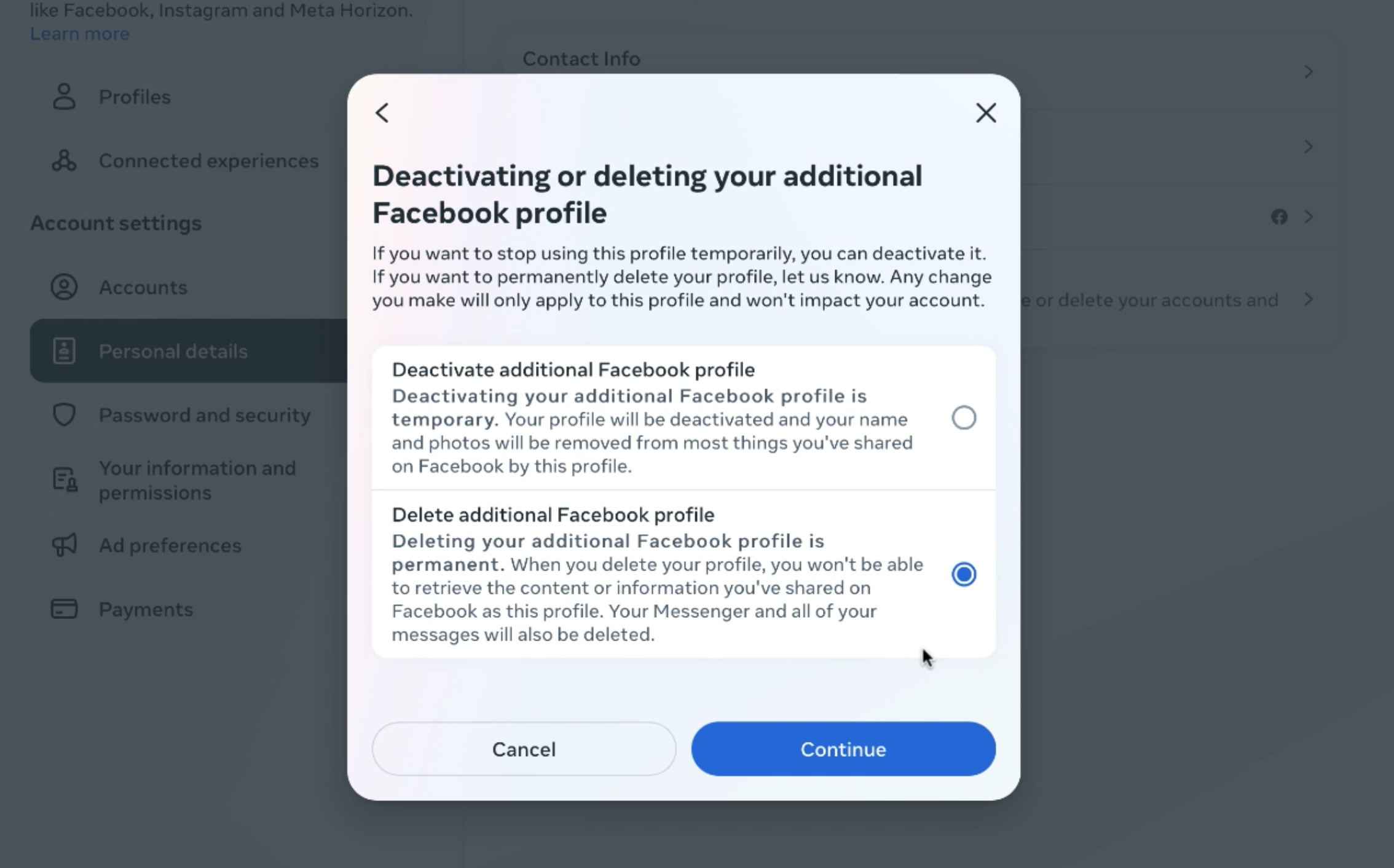 How to Delete an Additional Facebook Profile – updated for 2024!